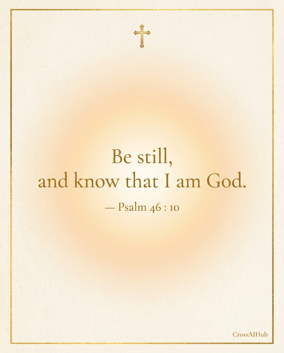 Be still, and know that I am God. — Psalm 46:10 (King James Bible)