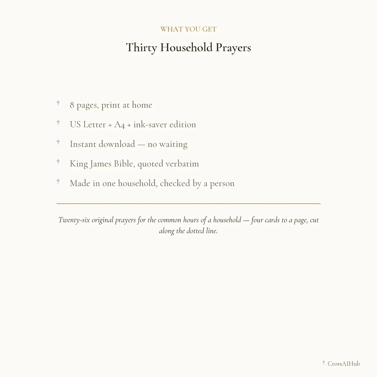 What is in the download — Thirty Household Prayers — Printable Cards