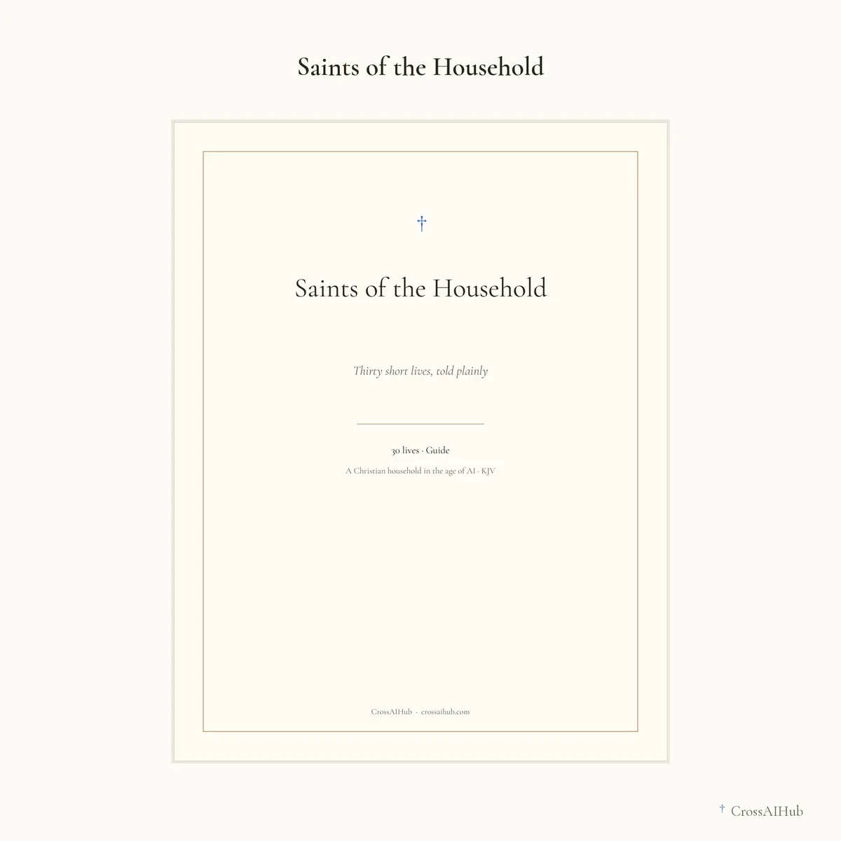 The cover — Saints of the Household