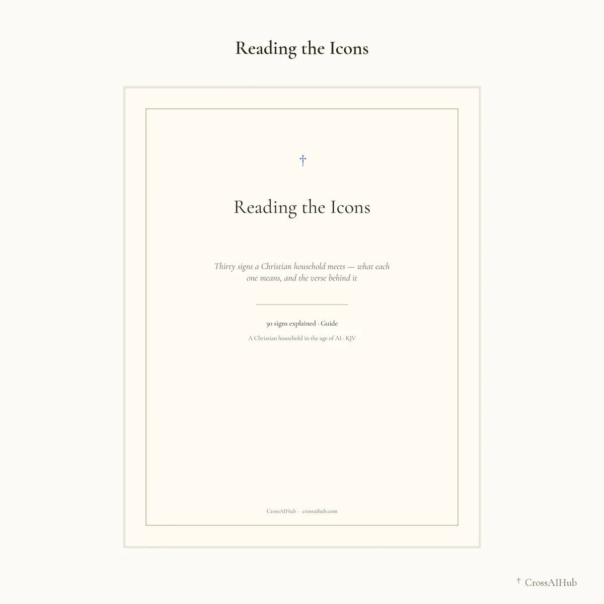 The cover — Reading the Icons