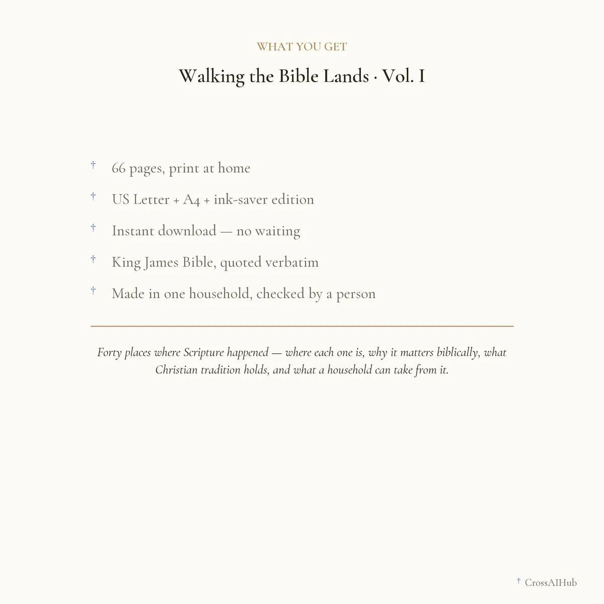 What is in the download — Walking the Bible Lands · Vol. I