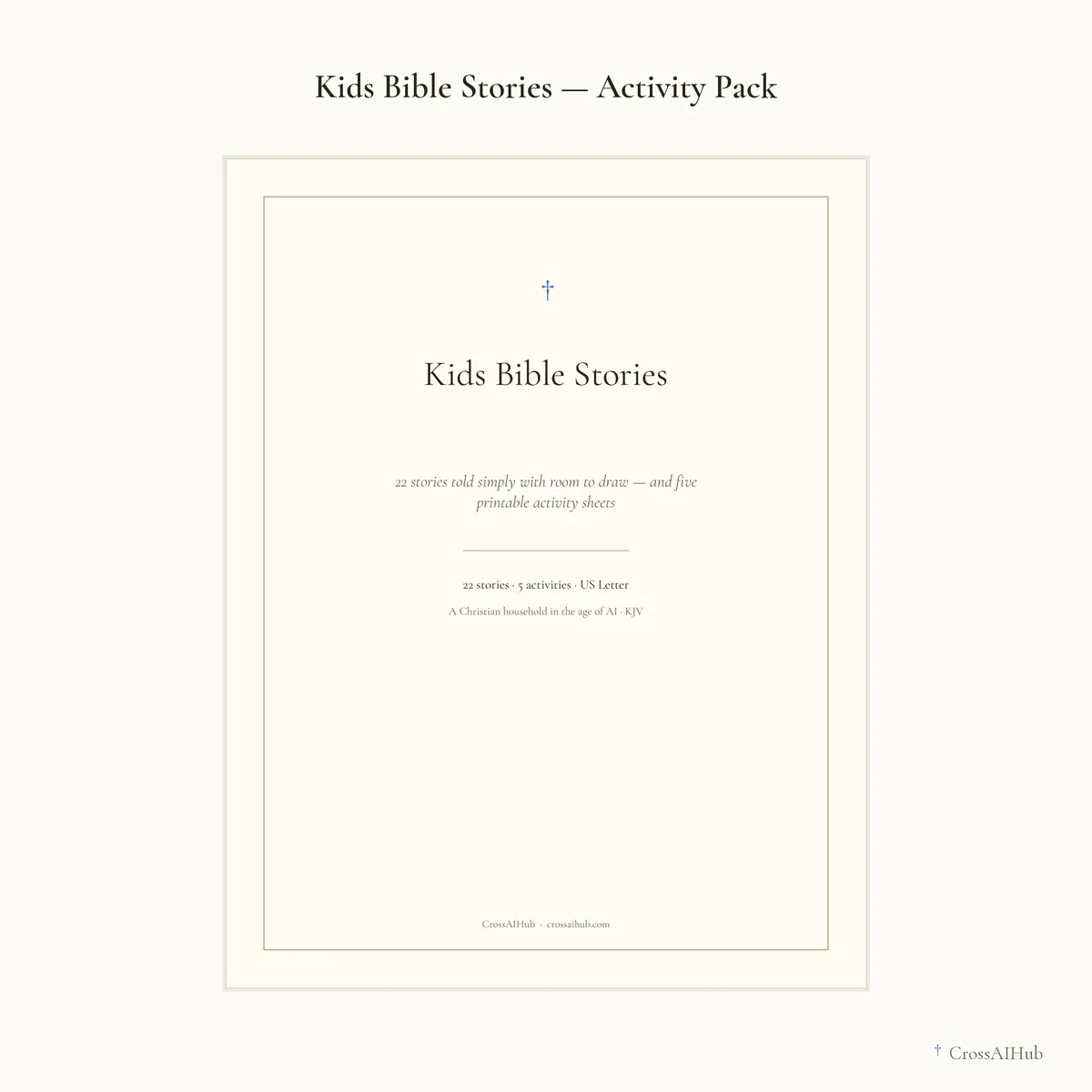The cover — Kids Bible Stories — Activity Pack