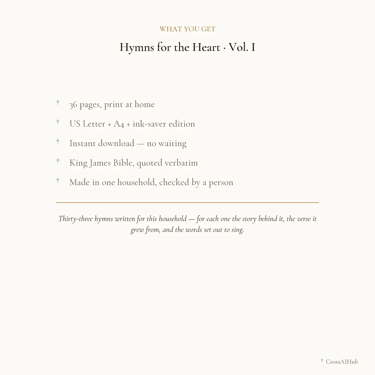 What is in the download — Hymns for the Heart · Vol. I