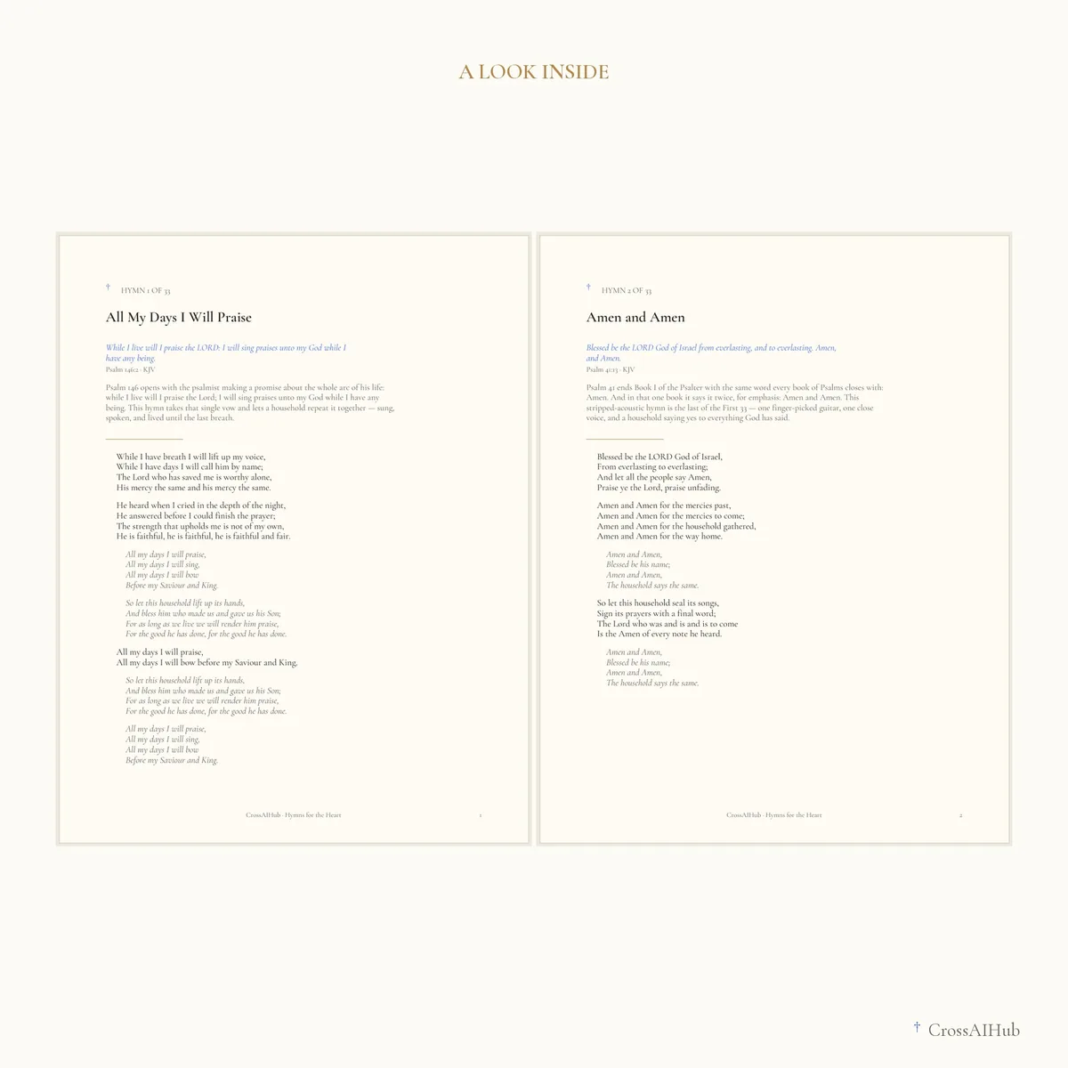 A look inside — Hymns for the Heart · Vol. I
