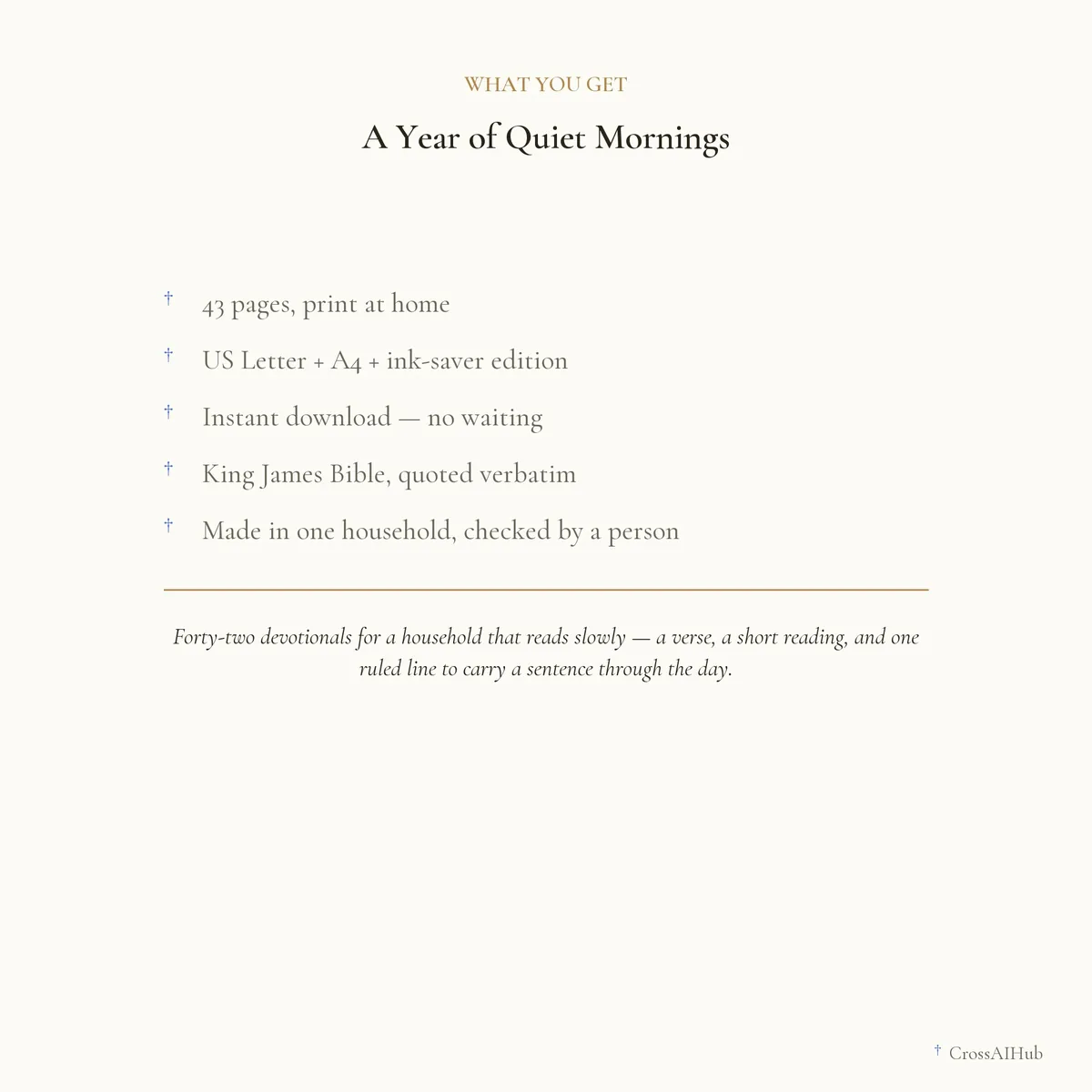 What is in the download — A Year of Quiet Mornings