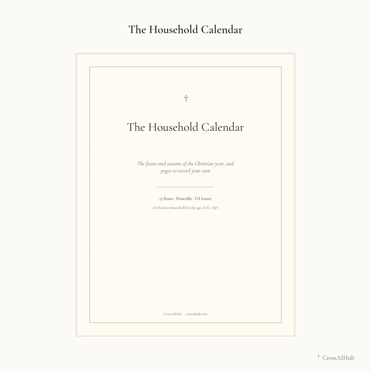The cover — The Household Calendar
