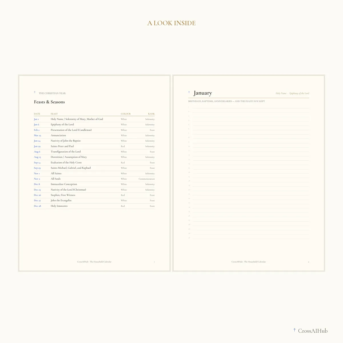 A look inside — The Household Calendar