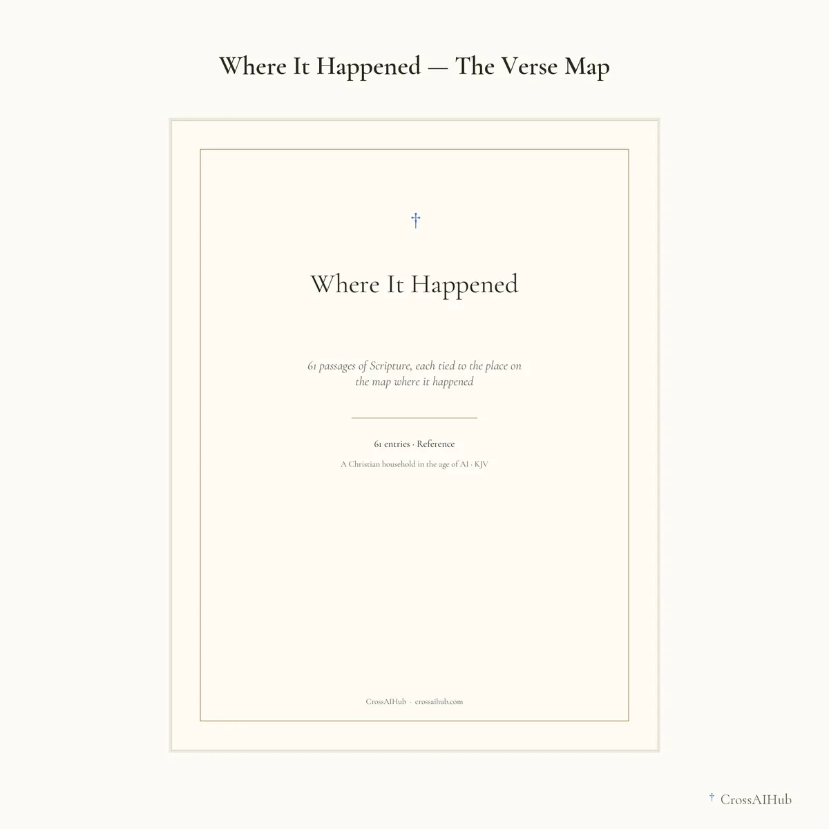 The cover — Where It Happened — The Verse Map