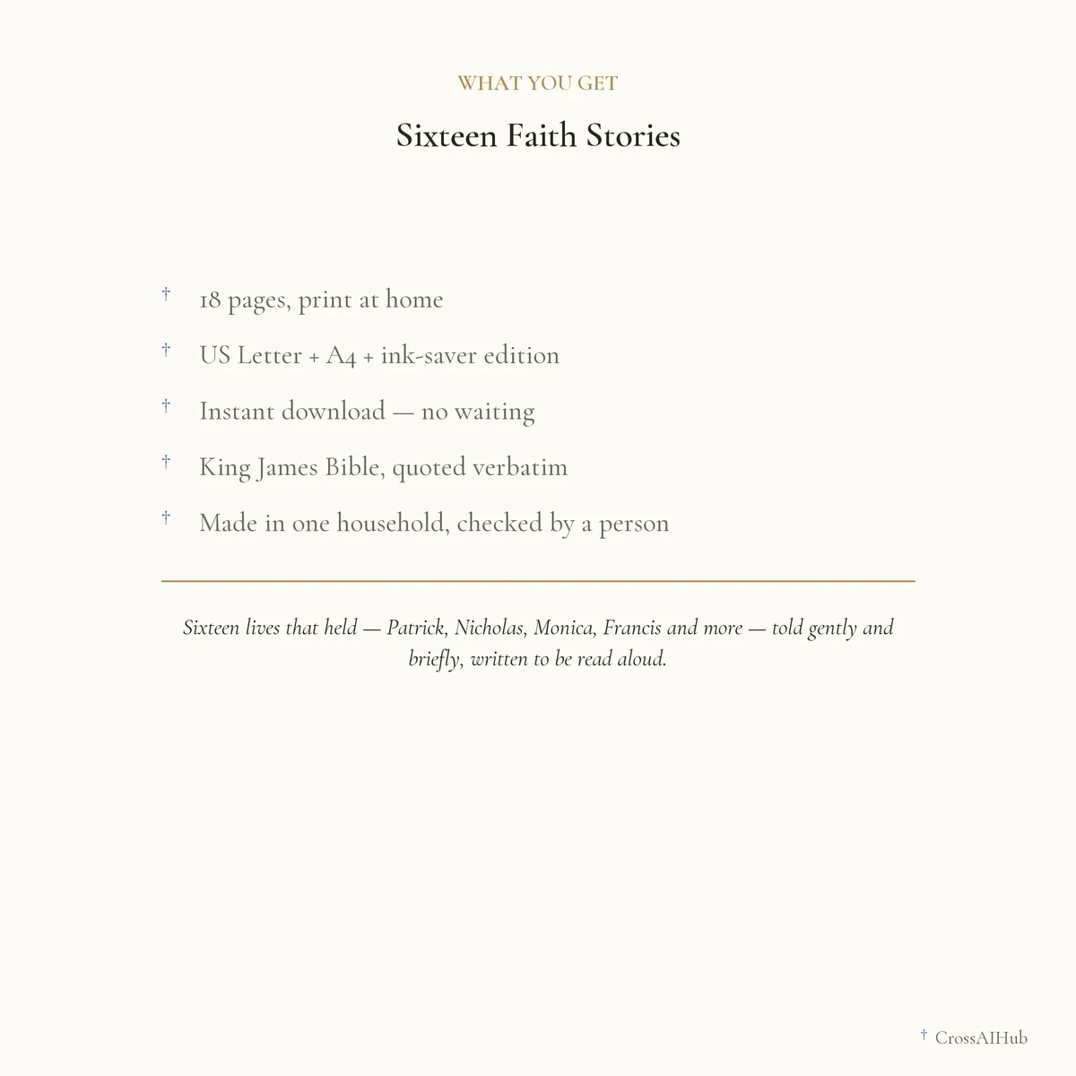 What is in the download — Sixteen Faith Stories