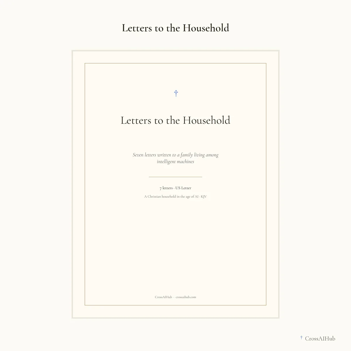 The cover — Letters to the Household
