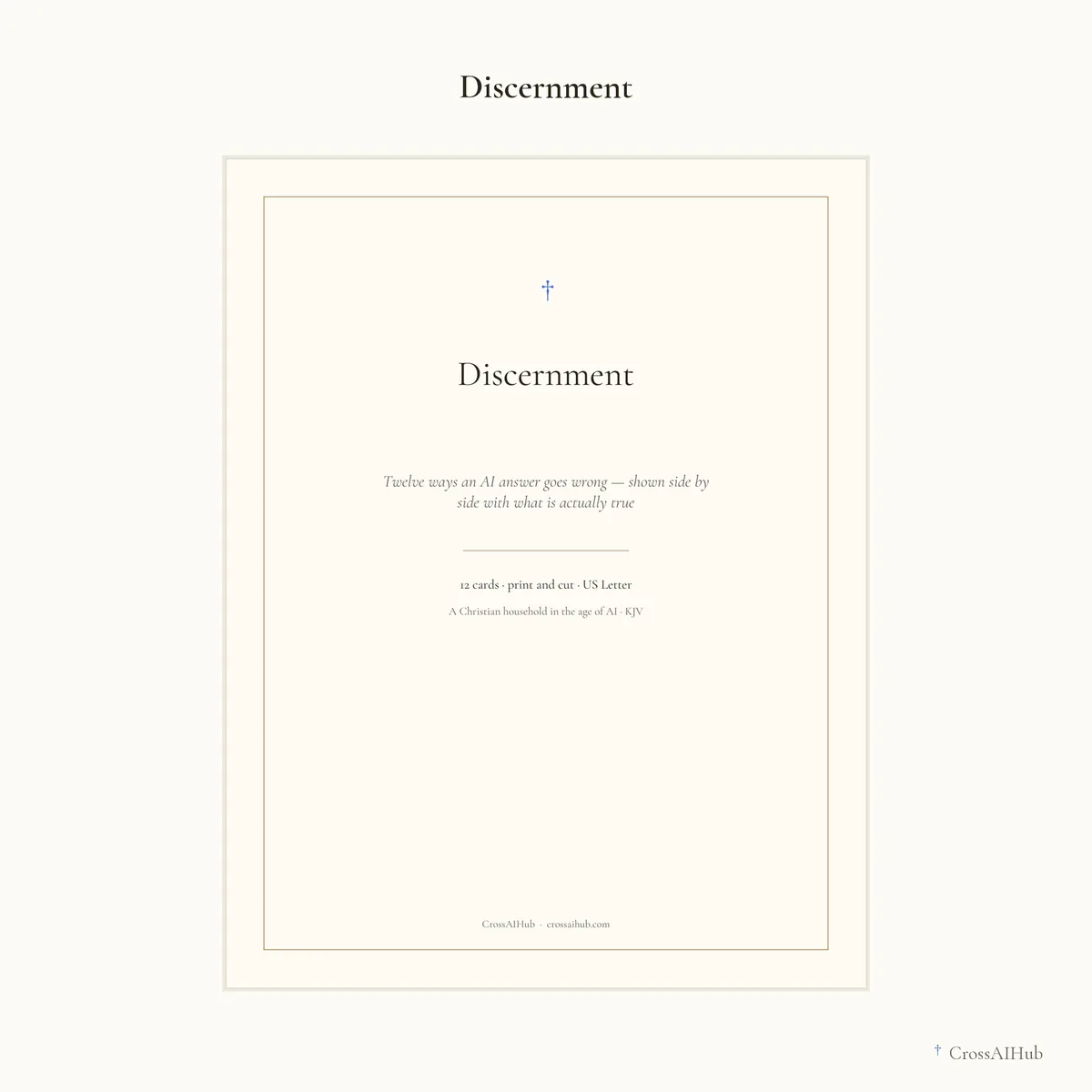 The cover — Discernment