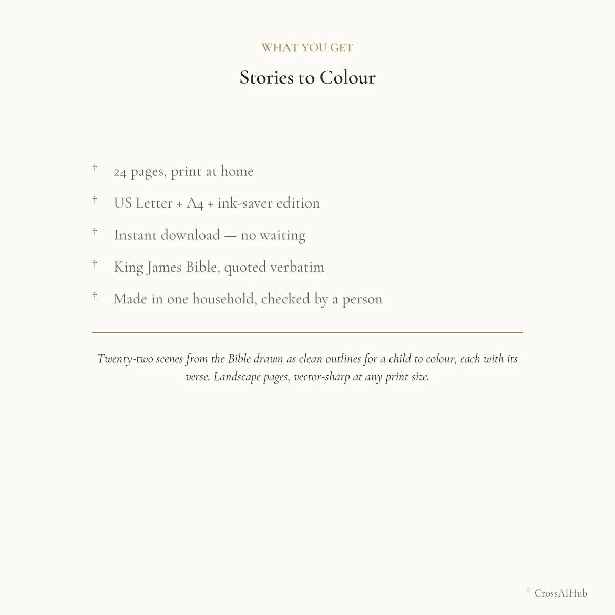 What is in the download — Stories to Colour