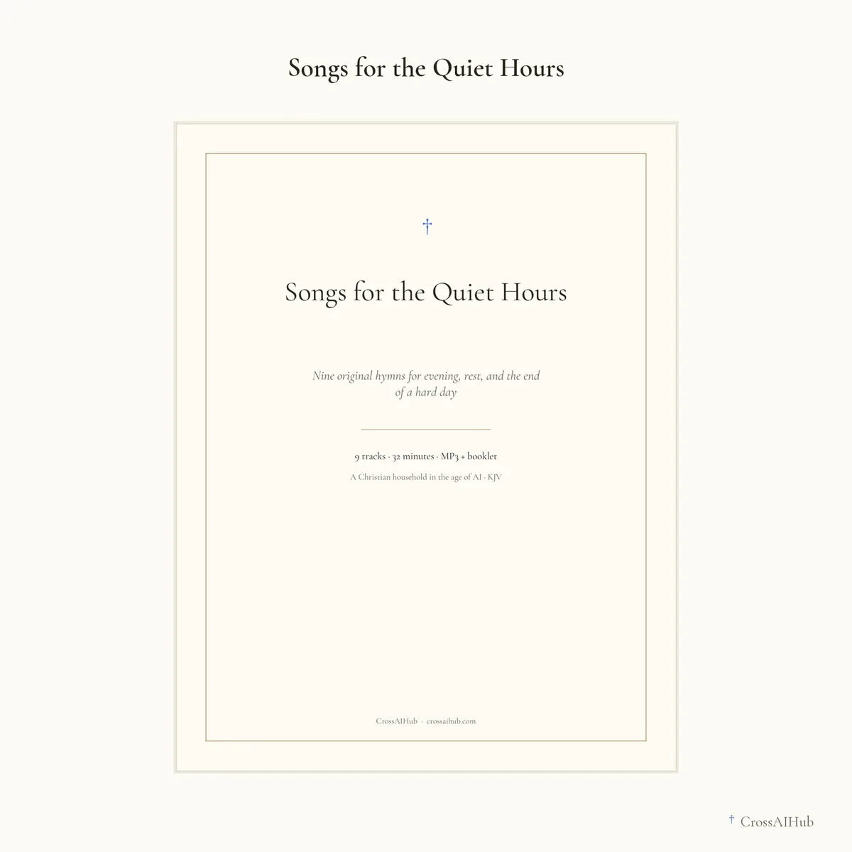 The cover — Songs for the Quiet Hours