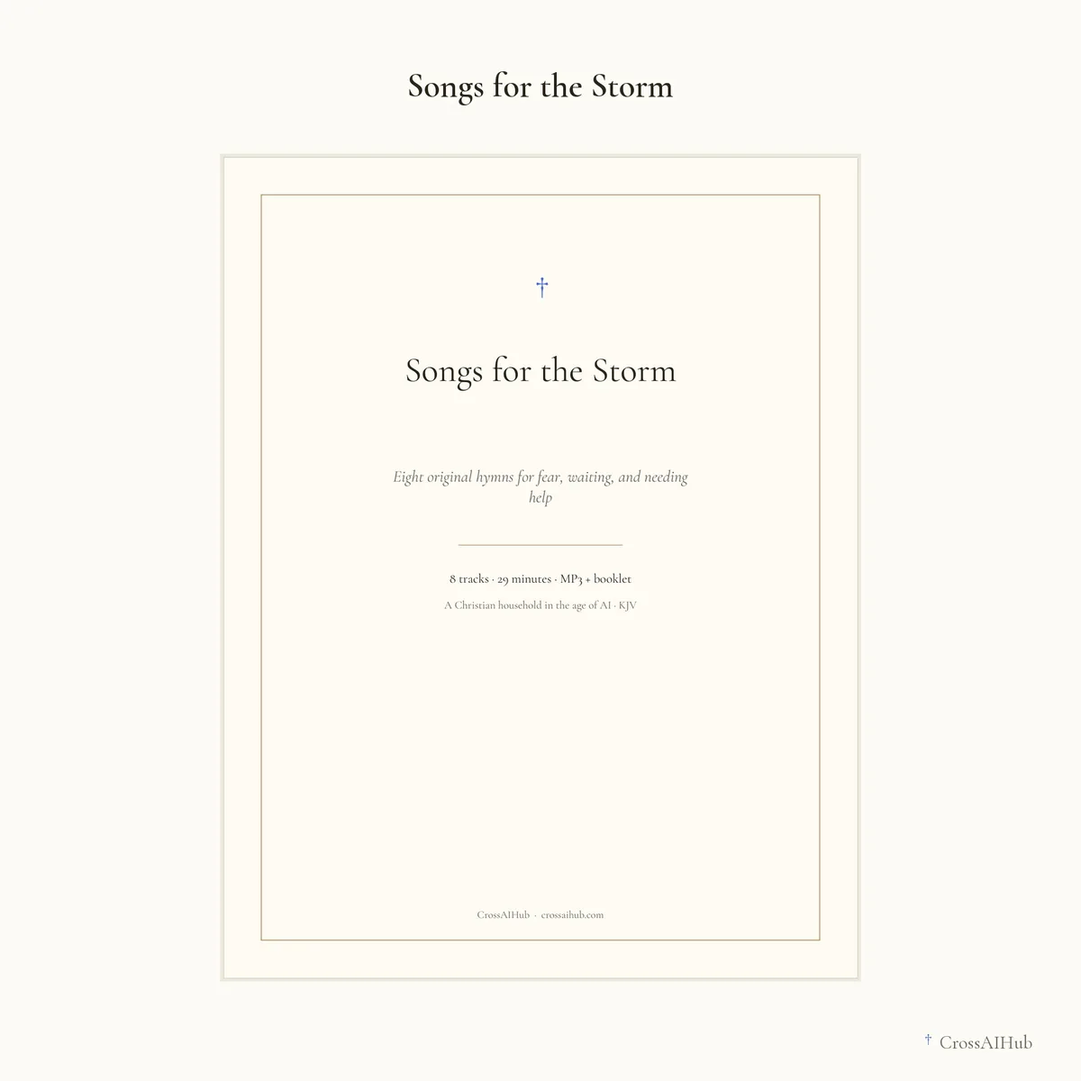The cover — Songs for the Storm