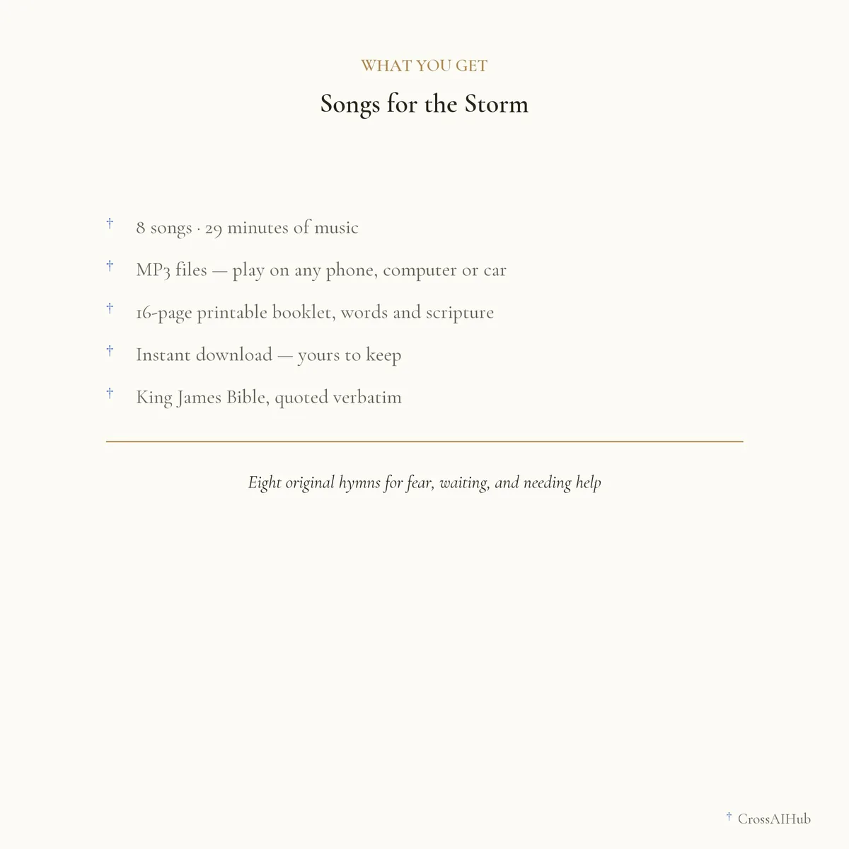 What is in the download — Songs for the Storm