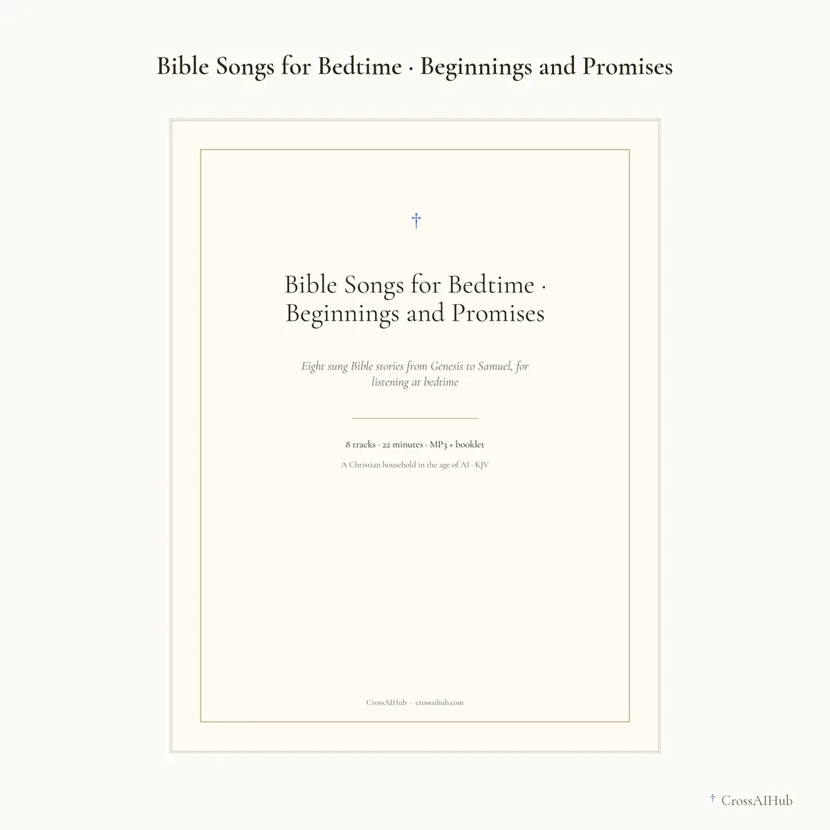 The cover — Bible Songs for Bedtime — Beginnings and Promises