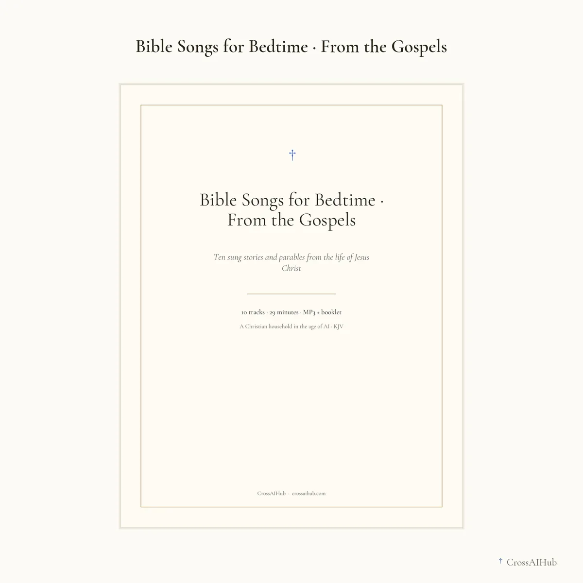 The cover — Bible Songs for Bedtime — From the Gospels