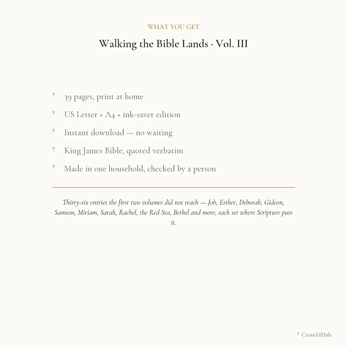 What is in the download — Walking the Bible Lands · Vol. III