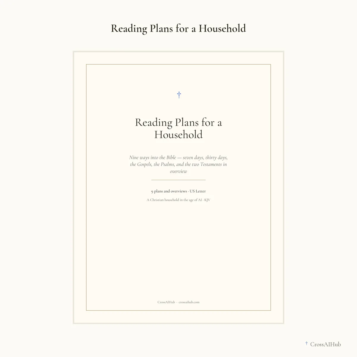 The cover — Reading Plans for a Household