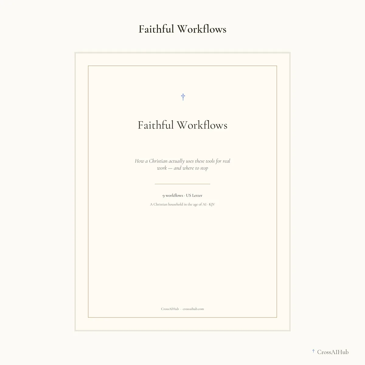 The cover — Faithful Workflows