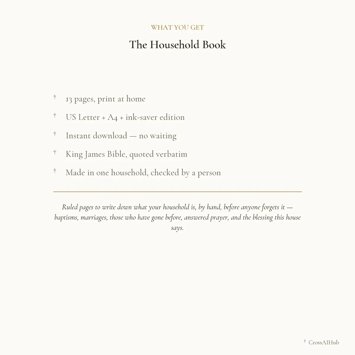 What is in the download — The Household Book
